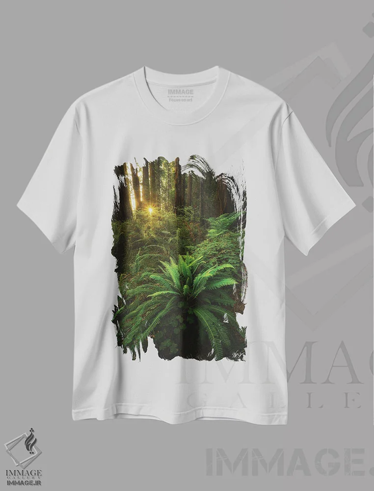 تیشرت سفید طرح دار نگاه کردن، مدیوم اثر پیتر کسکن | فروشگاه ایماژ