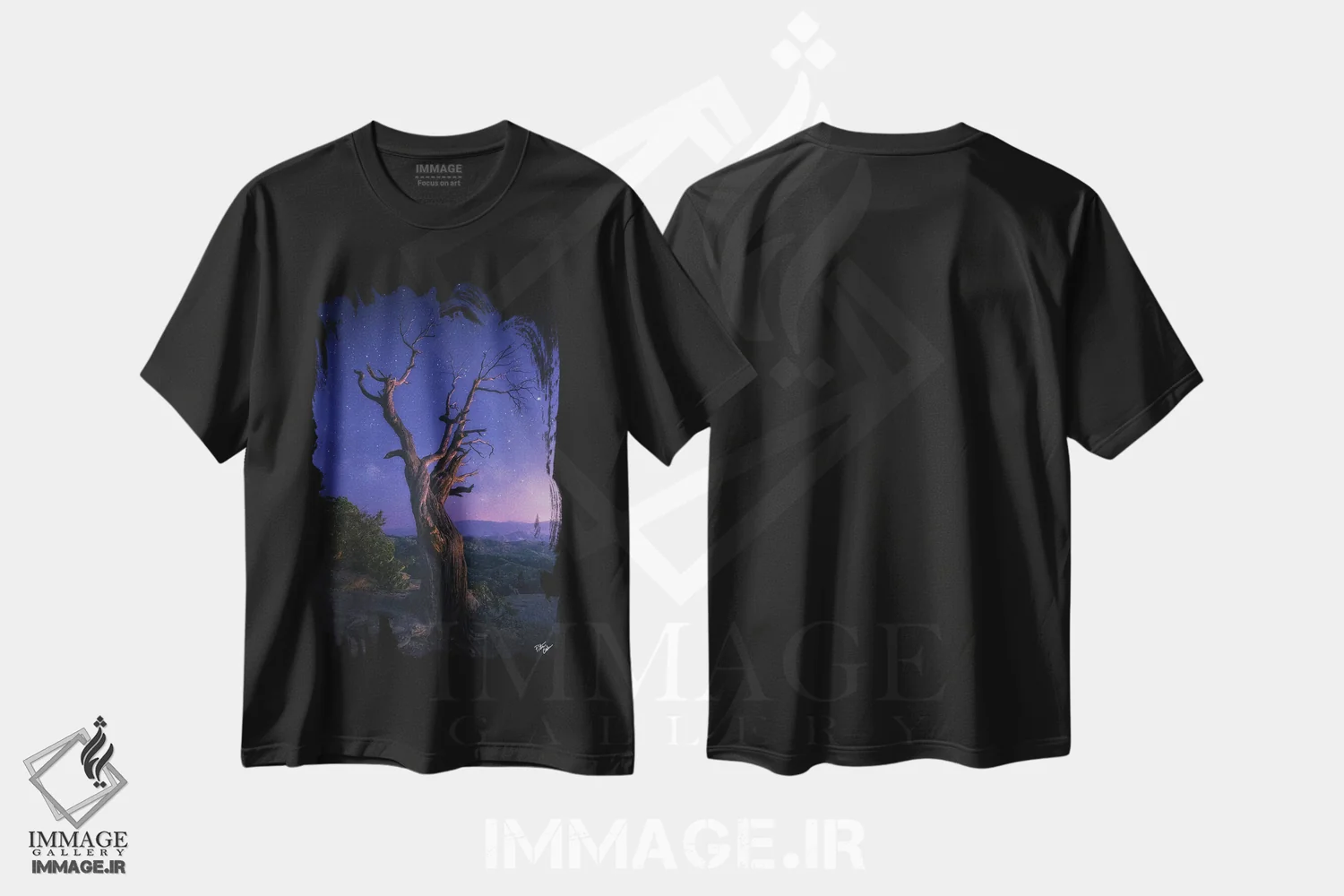 تیشرت مشکی طرح دار فراتر رفتن، مدیوم اثر پیتر کسکن | immage.ir