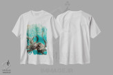 تیشرت سفید طرح دار هشت پا، تزئینی اثر جسیکا پیدکاک | فروشگاه ایماژ