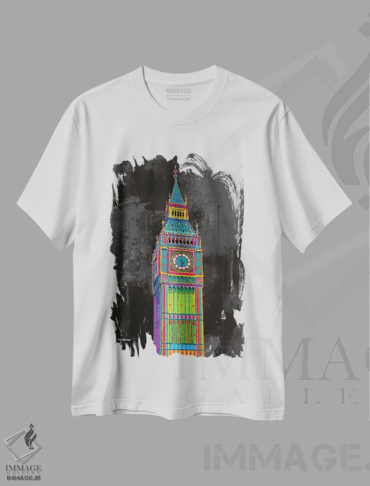 تیشرت سفید طرح دار بیگ بن، دکور معاصر اثر پی.دی. مورنو | فروشگاه ایماژ