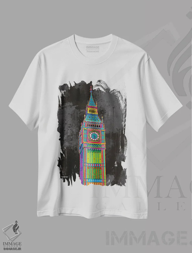 تیشرت سفید طرح دار بیگ بن، دکور معاصر اثر پی.دی. مورنو | فروشگاه ایماژ