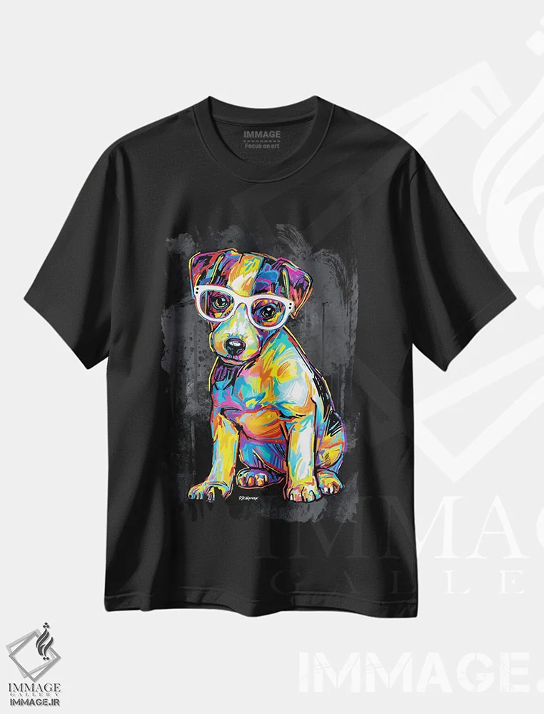 تیشرت مشکی طرح دار جونیور، دکور معاصر اثر پی.دی. مورنو | فروشگاه ایماژ