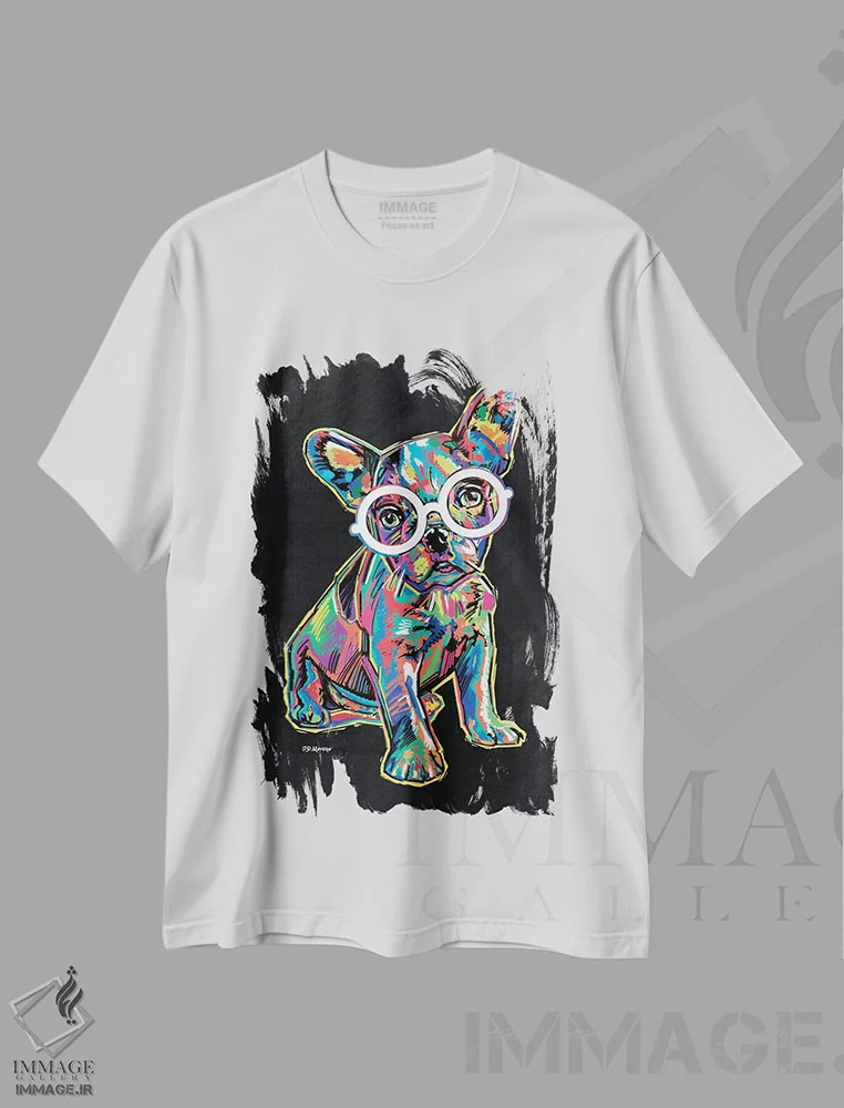 تیشرت سفید طرح دار فرانکی، دکور معاصر اثر پی.دی. مورنو | فروشگاه ایماژ