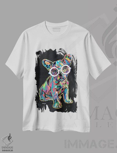 تیشرت سفید طرح دار فرانکی، دکور معاصر اثر پی.دی. مورنو | فروشگاه ایماژ