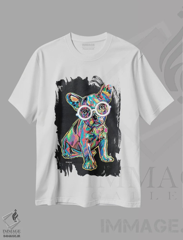 تیشرت سفید طرح دار فرانکی، دکور معاصر اثر پی.دی. مورنو | فروشگاه ایماژ