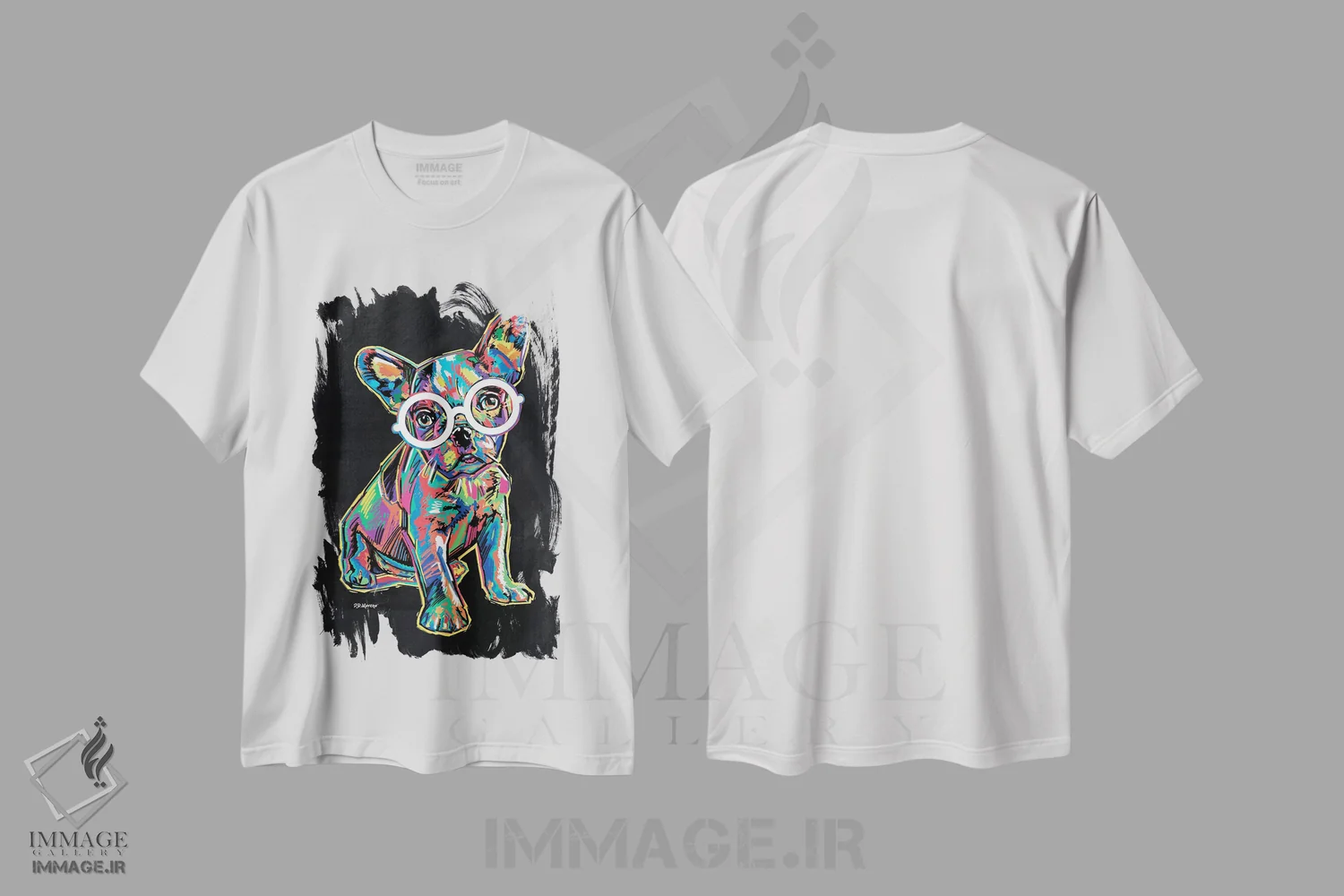 تیشرت سفید طرح دار فرانکی، دکور معاصر اثر پی.دی. مورنو | فروشگاه ایماژ