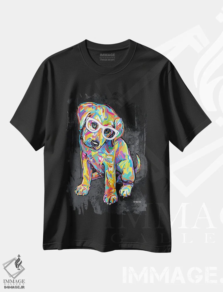 تیشرت مشکی طرح دار لئو، دکور معاصر اثر پی.دی. مورنو | فروشگاه ایماژ