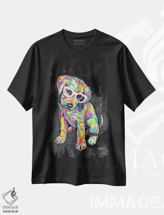 تیشرت مشکی طرح دار لئو، دکور معاصر اثر پی.دی. مورنو | فروشگاه ایماژ