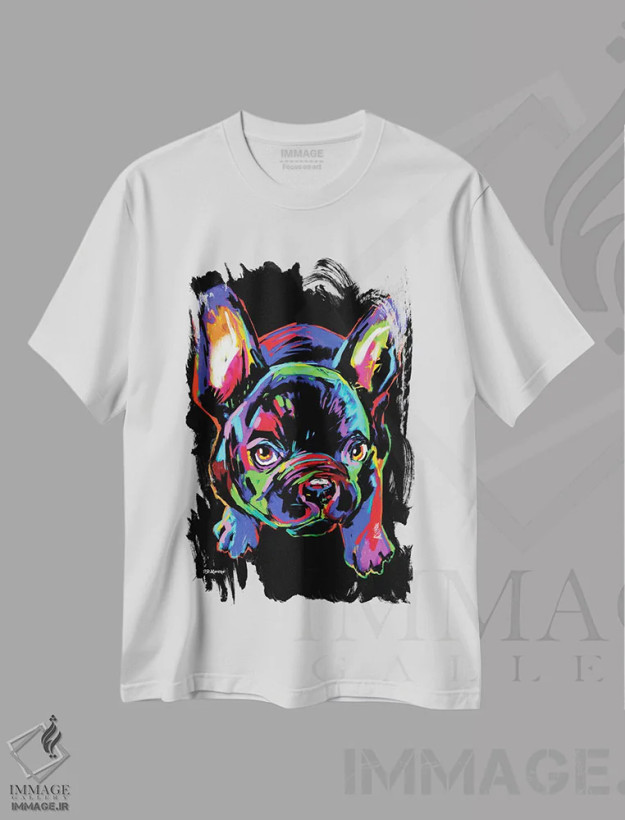 تیشرت سفید طرح دار نئون پاگ، دکور معاصر اثر پی.دی. مورنو | فروشگاه ایماژ