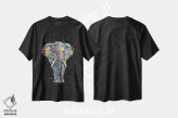 تیشرت مشکی طرح دار فیل رنگی، دکور معاصر اثر پی.دی. مورنو | immage.ir