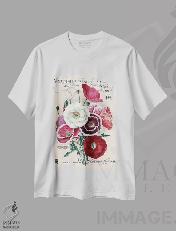 تیشرت سفید طرح دار بذر استرلینگ، 1910، از کتابخانه باغبانی آندرسن، تزئینی اثر پیدیکس | فروشگاه ایماژ