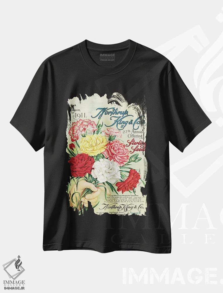 تیشرت مشکی طرح دار بذر استرلینگ، 1911، از کتابخانه باغبانی آندرسن، تزئینی اثر پیدیکس | فروشگاه ایماژ