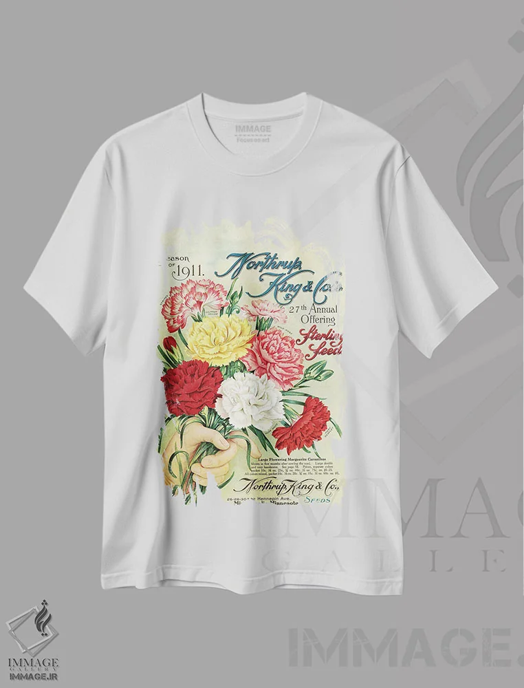 تیشرت سفید طرح دار بذر استرلینگ، 1911، از کتابخانه باغبانی آندرسن، تزئینی اثر پیدیکس | immage.ir