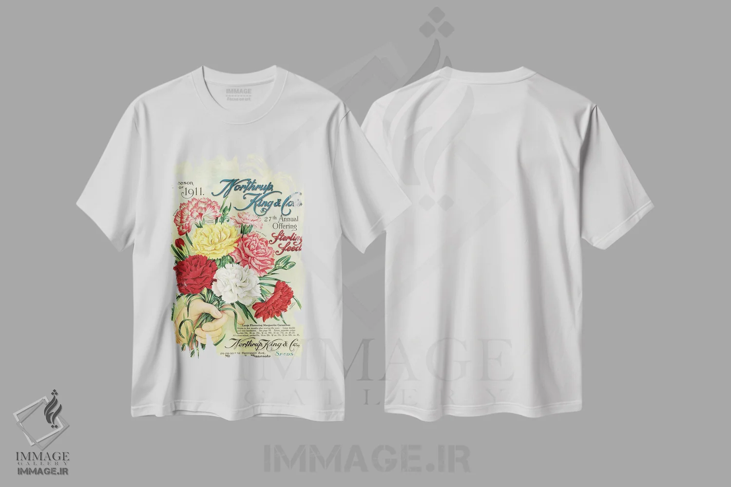 تیشرت سفید طرح دار بذر استرلینگ، 1911، از کتابخانه باغبانی آندرسن، تزئینی اثر پیدیکس | immage.ir