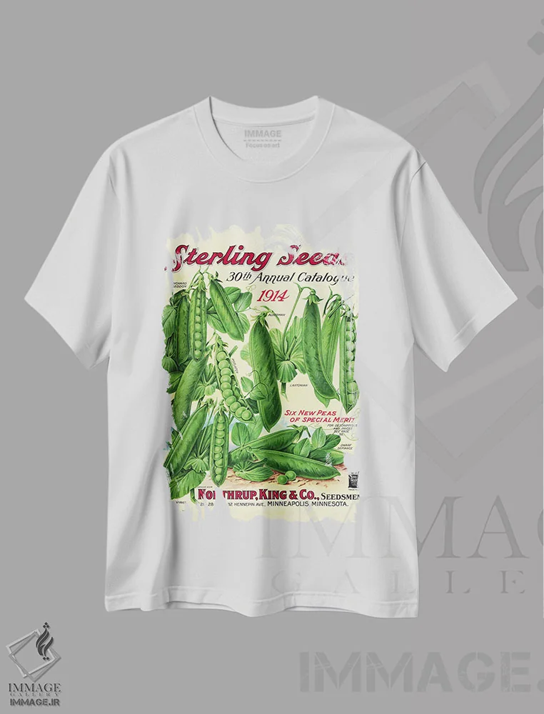 تیشرت سفید طرح دار بذر استرلینگ، 1914، از کتابخانه باغبانی آندرسن، تزئینی اثر پیدیکس | immage.ir
