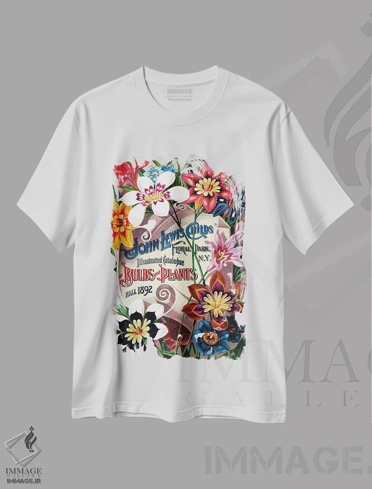 تیشرت سفید طرح دار بذر و گیاهان، 1892، از کتابخانه باغبانی آندرسن، تزئینی اثر پیدیکس | فروشگاه ایماژ
