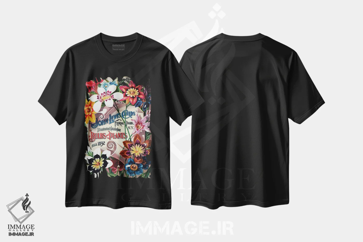 تیشرت مشکی طرح دار بذر و گیاهان، 1892، از کتابخانه باغبانی آندرسن، تزئینی اثر پیدیکس | immage.ir