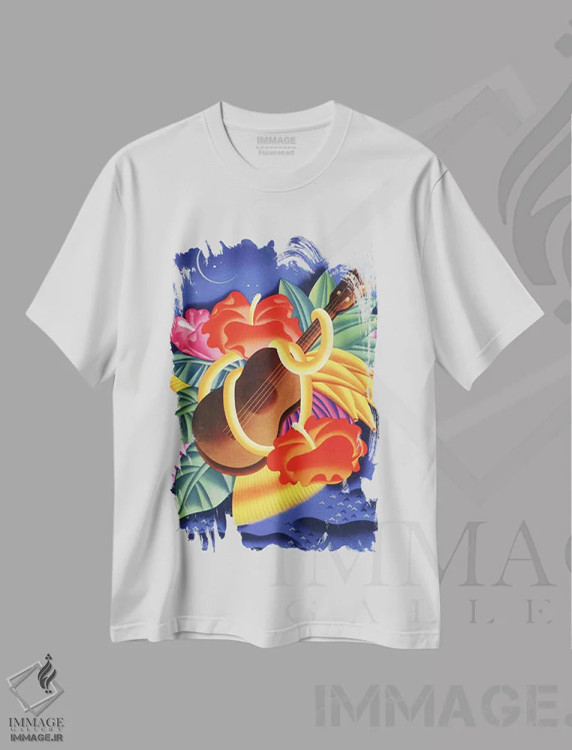 تیشرت سفید طرح دار آلوها، دهه 1940 هاوایی اثر پیدیکس | immage.ir