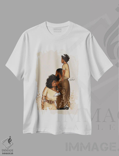 تیشرت سفید طرح دار براون ها، هنر آمریکایی آفریقایی تبار اثر پنیل انچیل | فروشگاه ایماژ