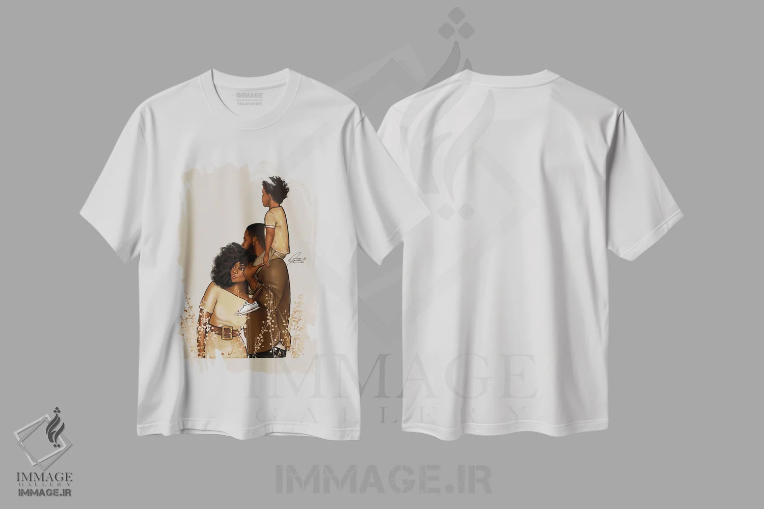تیشرت سفید طرح دار براون ها، هنر آمریکایی آفریقایی تبار اثر پنیل انچیل | فروشگاه ایماژ