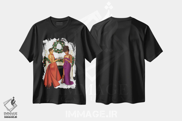 تیشرت مشکی طرح دار سرویس گلام، هنر آمریکایی آفریقایی تبار اثر پنیل انچیل | immage.ir