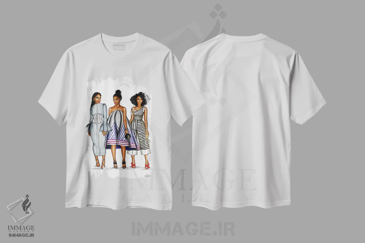 تیشرت سفید طرح دار راه راه ها، هنر آمریکایی آفریقایی تبار اثر پنیل انچیل | immage.ir