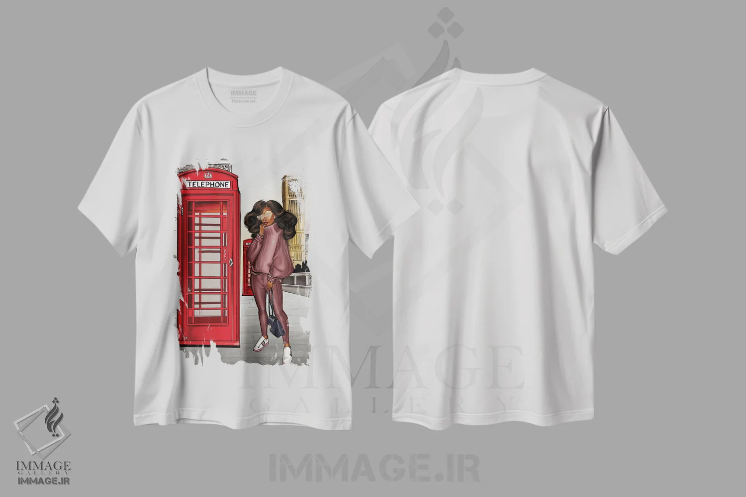 تیشرت سفید طرح دار بری لندن، هنر آمریکایی آفریقایی تبار اثر پنیل انچیل | immage.ir