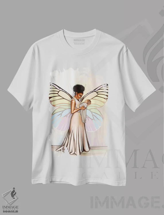 تیشرت سفید طرح دار مادر رنگین کمانی، هنر آمریکایی آفریقایی تبار اثر پنیل انچیل | immage.ir