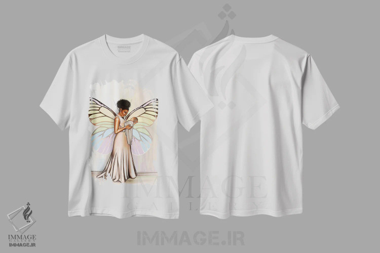 تیشرت سفید طرح دار مادر رنگین کمانی، هنر آمریکایی آفریقایی تبار اثر پنیل انچیل | immage.ir