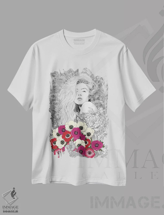 تیشرت سفید طرح دار سرزمین رویاها، دکور معاصر اثر پدرو تاپا | فروشگاه ایماژ