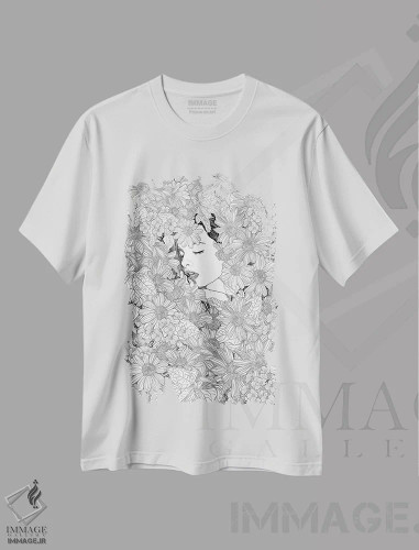 تیشرت سفید طرح دار به یاد تو، هنر تزئینی سیاه و سفید اثر پدرو تاپا | فروشگاه ایماژ