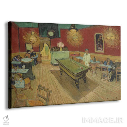 تابلو کافه شب، ۱۸۸۸ اثر ونسان ون گوگ (نقاش مشهور هلندی پستامپرسیونیسم) - نمای پرسپکتیو محصول