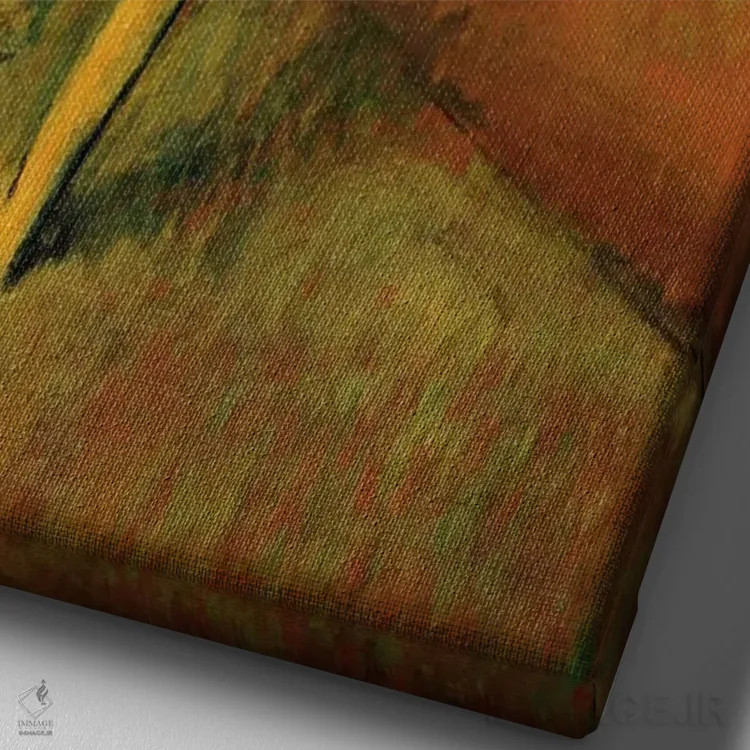 تابلو رقاصان در کنار میله، ۱۸۸۸ اثر ادگار دگا (نقاش و مجسمهساز فرانسوی) - نمای نزدیک بافت بوم