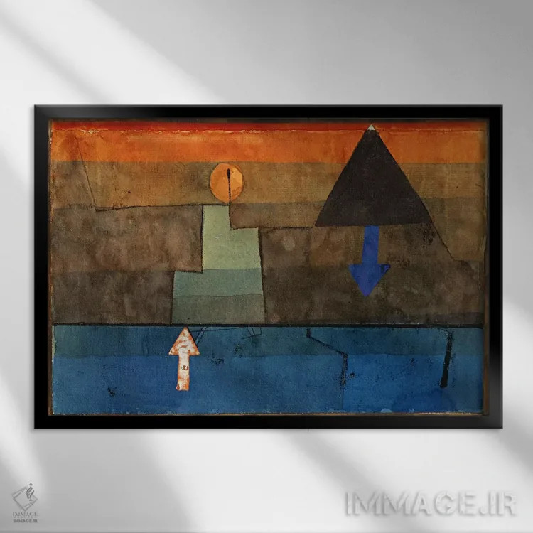 تابلو تضادها در غروب (آبی و نارنجی) ۱۹۲۴–۱۹۲۵ اثر پل کله - نمای قابدار مشکی