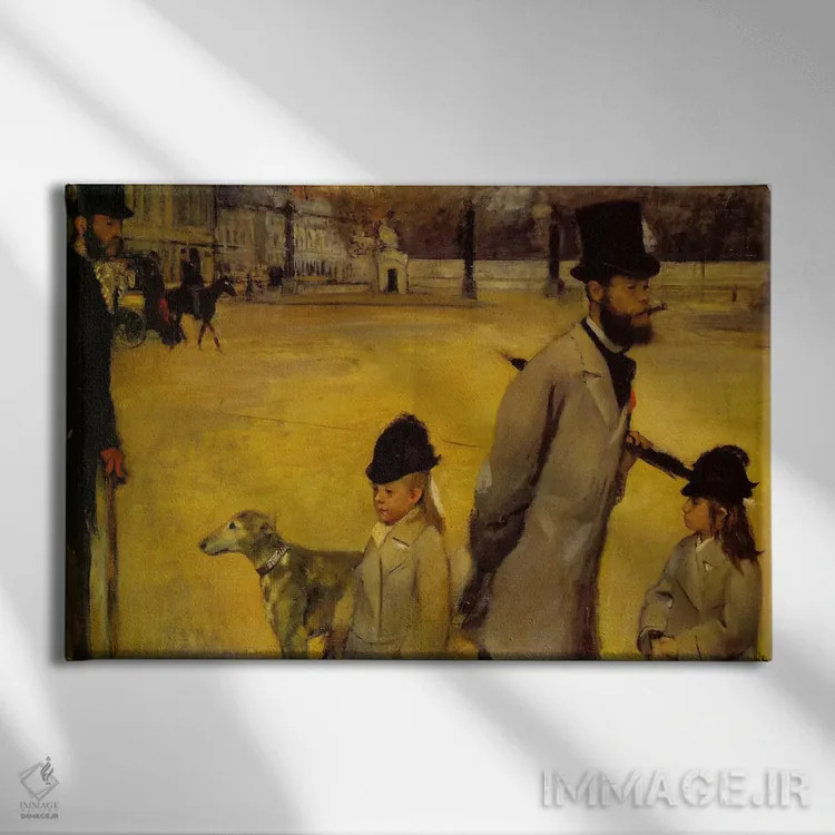 تابلو میدان کنکورد، ۱۸۷۵ اثر ادگار دگا (نقاش و مجسمهساز فرانسوی) - نمای روبهرو روی دیوار