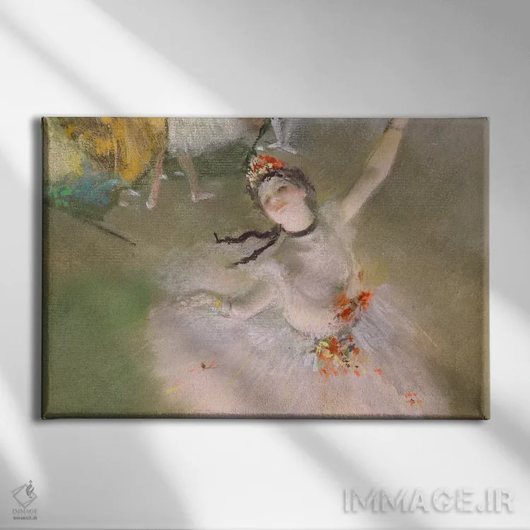 تابلو رقاص روی صحنه اثر ادگار دگا (نقاش و مجسمهساز فرانسوی) - نمای روبهرو روی دیوار