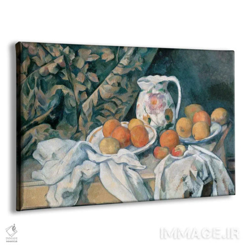 تابلو طبیعت بیجان با پرده، ۱۸۹۵ اثر پل سزان - نمای پرسپکتیو محصول