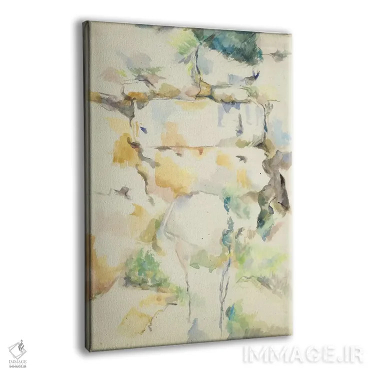 تابلو صخرهها نزدیک غارها بالای شاتو نوآر (صخرههای بیبموس)، ۱۸۹۵–۱۹۰۰ اثر پل سزان - نمای پرسپکتیو محصول