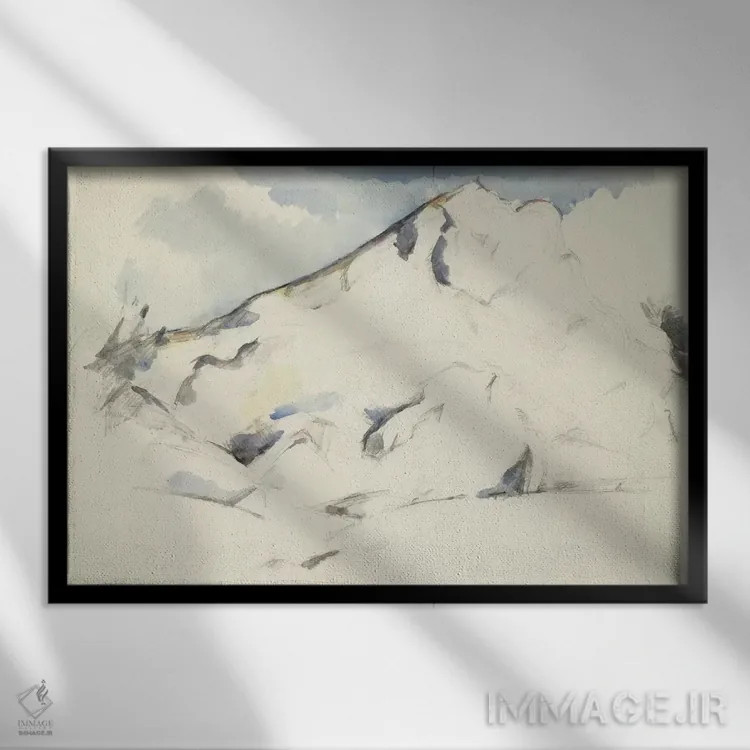 تابلو کوه سن-ویکتوار (میوهها و شاخ و برگ)، ۱۹۰۰–۱۹۰۲ اثر پل سزان - نمای قابدار مشکی