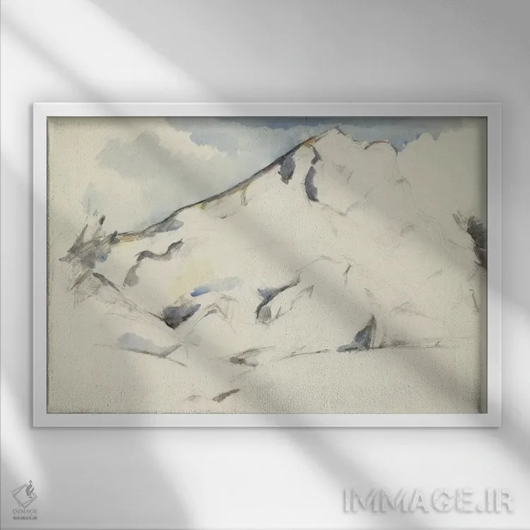 تابلو کوه سن-ویکتوار (میوهها و شاخ و برگ)، ۱۹۰۰–۱۹۰۲ اثر پل سزان - نمای قابدار سفید