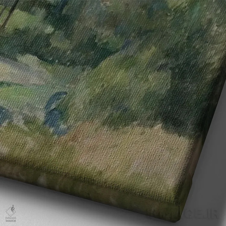 تابلو خانهها در میان سرسبزی، ۱۸۸۱ اثر پل سزان - نمای نزدیک بافت بوم