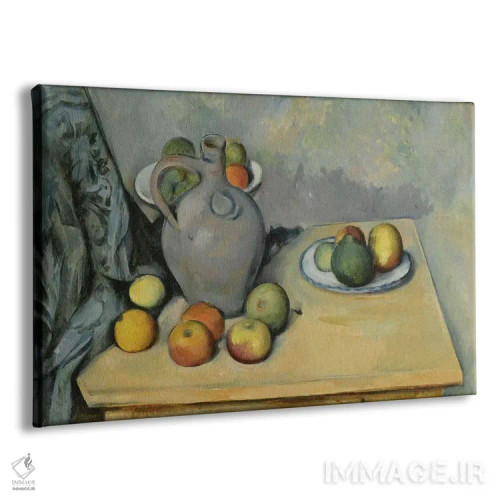 تابلو کوزه و میوهها روی میز، حدود ۱۸۹۳–۱۸۹۴ اثر پل سزان - نمای پرسپکتیو محصول