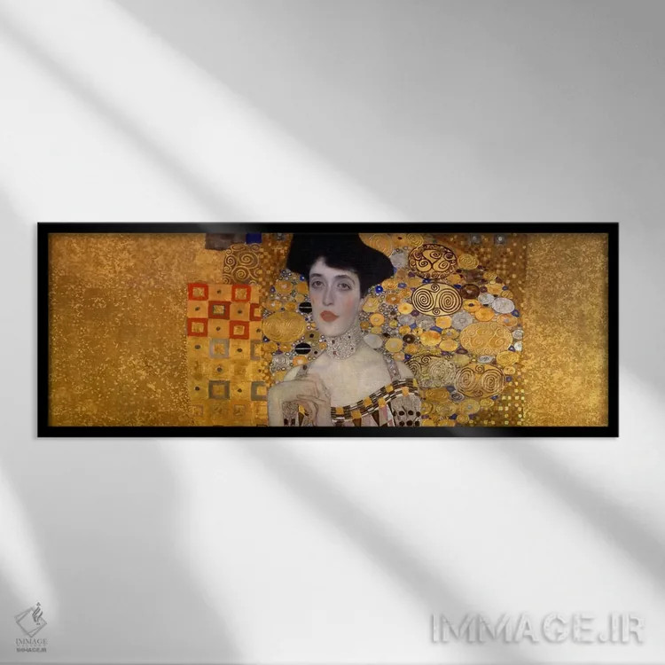 تابلو پرتره آدل بلوخ-باوئر اول اثر گوستاو کلیمت - نمای قابدار مشکی