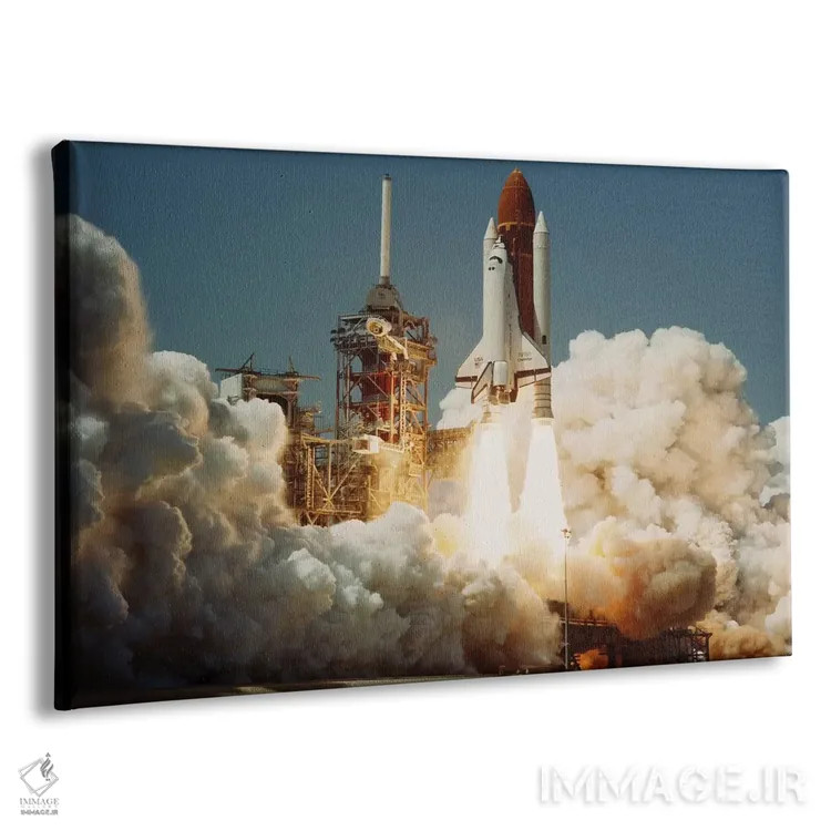 تابلو شاتل فضایی چلنجر در حال پرتاب (۱۹۸۳) اثر ناسا (آژانس فضایی آمریکا) - نمای پرسپکتیو محصول