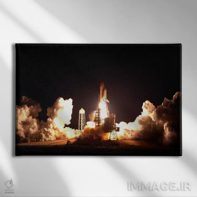 تابلو پرتاب شاتل فضایی اندور اثر ناسا (آژانس فضایی آمریکا) - نمای روبهرو روی دیوار