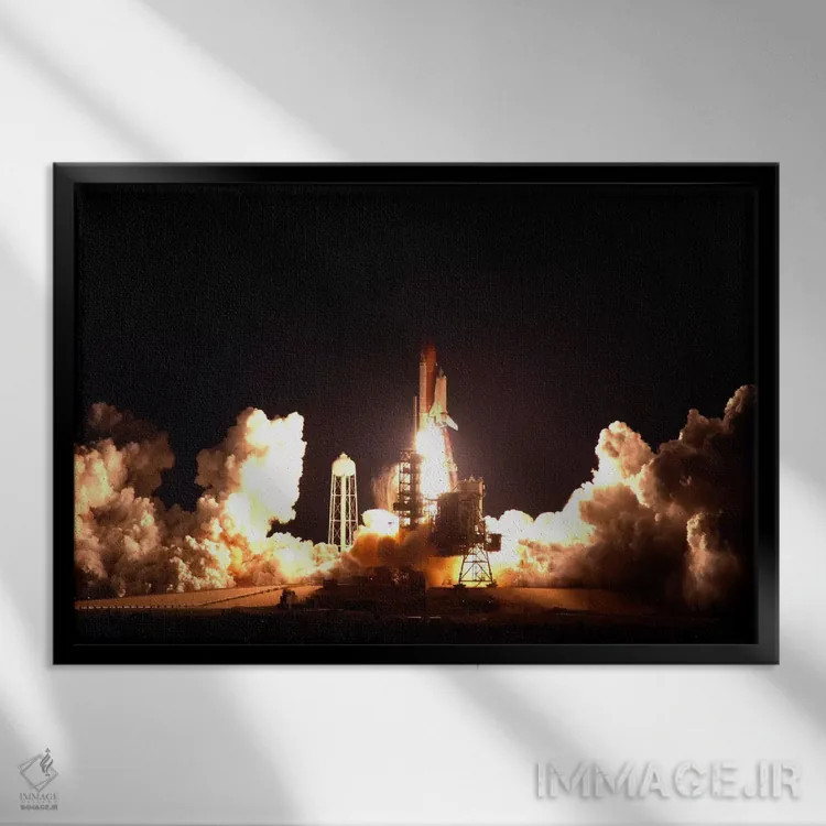 تابلو پرتاب شاتل فضایی اندور اثر ناسا (آژانس فضایی آمریکا) - نمای قابدار مشکی