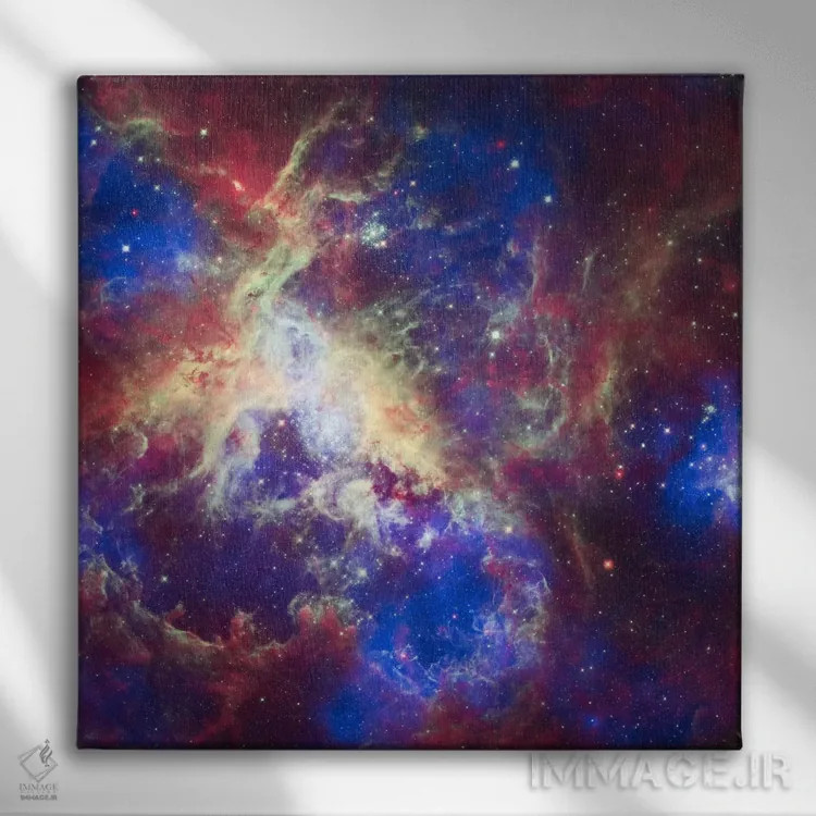 تابلو سحابی تارانتولا (رصدخانه فضایی اسپیتزر) اثر ناسا (آژانس فضایی آمریکا) - نمای روبهرو روی دیوار