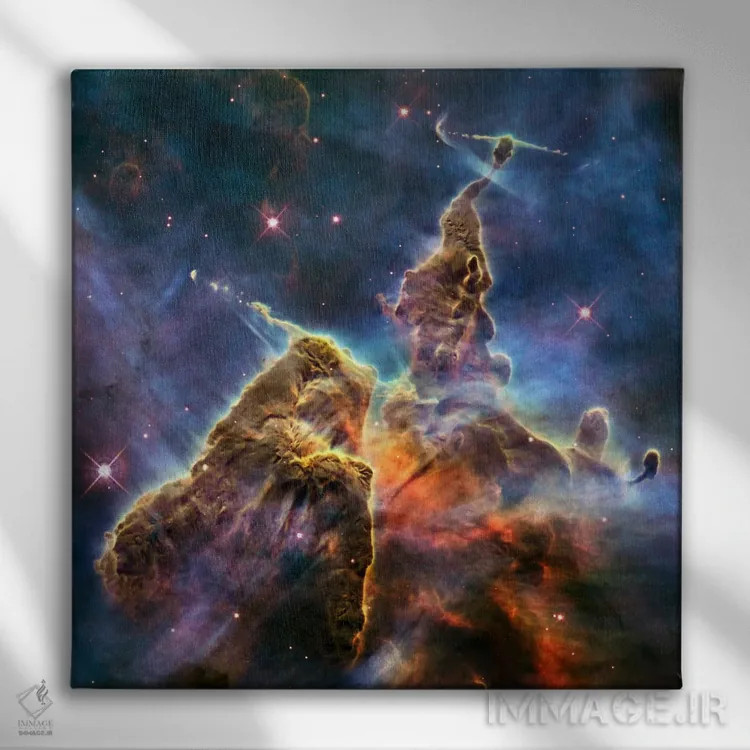 تابلو کوه مرموز در سحابی کارینا ۲ (هابل) اثر ناسا (آژانس فضایی آمریکا) - نمای روبهرو روی دیوار