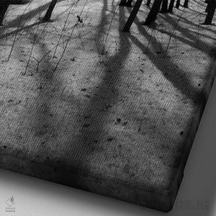 تابلو جنگل در مورین ریدجهای بلوط اثر هنرمند ناشناس - نمای نزدیک بافت بوم