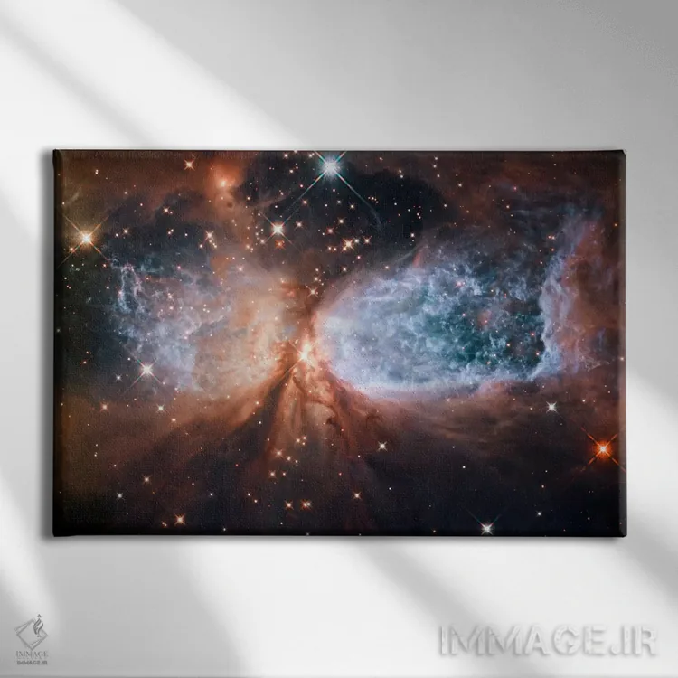 تابلو فرشته برفی آسمانی، سحابی S106 (هابل) اثر ناسا (آژانس فضایی آمریکا) - نمای روبهرو روی دیوار
